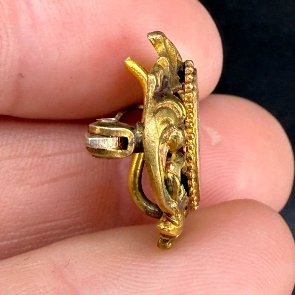 Vintage Gold Filled Watch Fob Brooch Engraved ‎ Monogram 